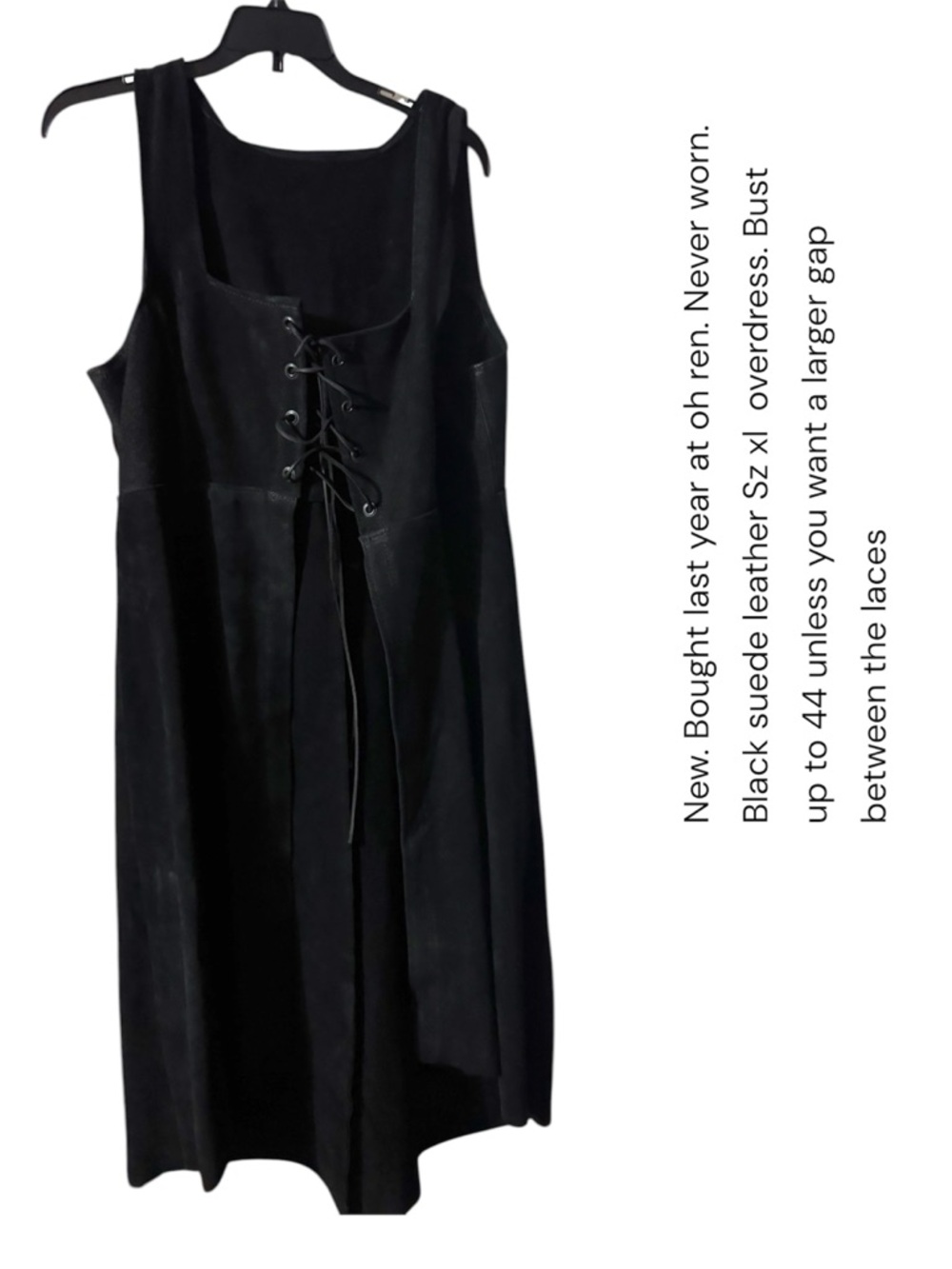 Black Suede Lace-Up renaissance, ren faire, gothic, over Dress
